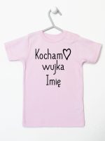 kocham wujka z imieniem koszulka z krótkim rękawem kolor różowy 102