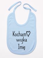 kocham wujka z imieniem śliniak niemowlęcy kolor błękitny 102