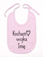 kocham wujka z imieniem śliniak niemowlęcy kolor różowy 102