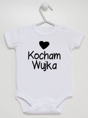 kocham wujka z sercem body z krótkim rękawem kolor biały 036