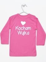 kocham wujka z sercem koszulka z długim rękawem kolor ciemny różowy 036