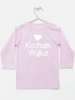 kocham wujka z sercem koszulka z długim rękawem kolor różowy 036