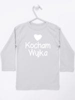 kocham wujka z sercem koszulka z długim rękawem kolor szary 036