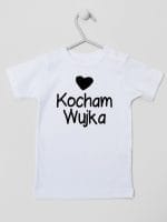 kocham wujka z sercem koszulka z krótkim rękawem kolor biały 036