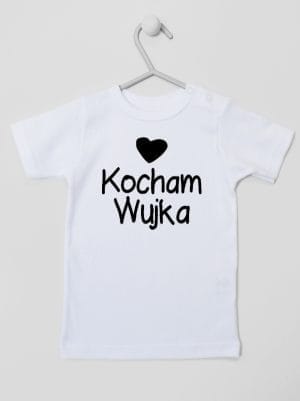 kocham wujka z sercem koszulka z krótkim rękawem kolor biały 036