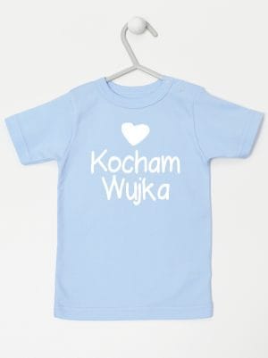 kocham wujka z sercem koszulka z krótkim rękawem kolor błękitny 036