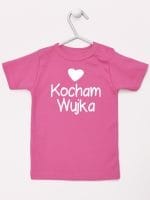 kocham wujka z sercem koszulka z krótkim rękawem kolor ciemny różowy 036