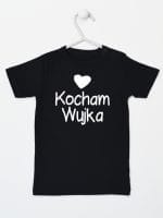 kocham wujka z sercem koszulka z krótkim rękawem kolor czarny 036
