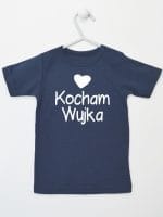 kocham wujka z sercem koszulka z krótkim rękawem kolor granatowy 036
