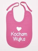 kocham wujka z sercem śliniak niemowlęcy kolor ciemny różowy 036