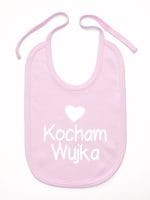 kocham wujka z sercem śliniak niemowlęcy kolor różowy 036