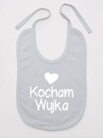 kocham wujka z sercem śliniak niemowlęcy kolor szary 036