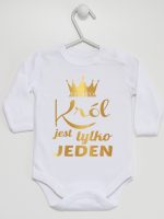 król jest tylko jeden nadruk złoty body z długim rękawem kolor biały 232 król jest tylko jeden nadruk złoty body z długim rękawem kolor biały 232