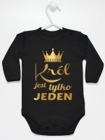 król jest tylko jeden nadruk złoty body z długim rękawem kolor czarny 232 król jest tylko jeden nadruk złoty body z długim rękawem kolor czarny 232