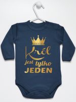 król jest tylko jeden nadruk złoty body z długim rękawem kolor granatowy 232 król jest tylko jeden nadruk złoty body z długim rękawem kolor granatowy 232