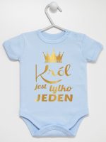 król jest tylko jeden nadruk złoty body z krótkim rękawem kolor błękitny 232 król jest tylko jeden nadruk złoty body z krótkim rękawem kolor błękitny 232