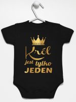 król jest tylko jeden nadruk złoty body z krótkim rękawem kolor czarny 232 król jest tylko jeden nadruk złoty body z krótkim rękawem kolor czarny 232