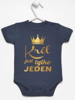 król jest tylko jeden nadruk złoty body z krótkim rękawem kolor granatowy 232 król jest tylko jeden nadruk złoty body z krótkim rękawem kolor granatowy 232