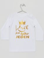 król jest tylko jeden nadruk złoty koszulka z długim rękawem kolor biały 232 król jest tylko jeden nadruk złoty koszulka z długim rękawem kolor biały 232