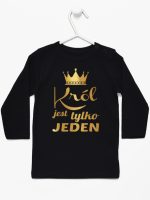 król jest tylko jeden nadruk złoty koszulka z długim rękawem kolor czarny 232 król jest tylko jeden nadruk złoty koszulka z długim rękawem kolor czarny 232