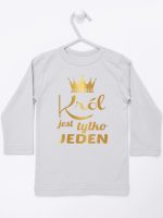 król jest tylko jeden nadruk złoty koszulka z długim rękawem kolor szary 232 król jest tylko jeden nadruk złoty koszulka z długim rękawem kolor szary 232