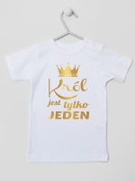 król jest tylko jeden nadruk złoty koszulka z krótkim rękawem kolor biały 232 król jest tylko jeden nadruk złoty koszulka z krótkim rękawem kolor biały 232