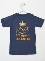 król jest tylko jeden nadruk złoty koszulka z krótkim rękawem kolor granatowy 232 król jest tylko jeden nadruk złoty koszulka z krótkim rękawem kolor granatowy 232