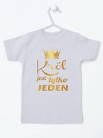 król jest tylko jeden nadruk złoty koszulka z krótkim rękawem kolor szary 232 król jest tylko jeden nadruk złoty koszulka z krótkim rękawem kolor szary 232