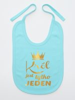 król jest tylko jeden nadruk złoty śliniak niemowlęcy kolor miętowy 232 król jest tylko jeden nadruk złoty śliniak niemowlęcy kolor miętowy 232