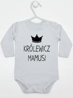 królewicz mamusi body z długim rękawem kolor szary 118