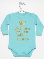 królowa jest tylko jedna nadruk złoty body z długim rękawem kolor miętowy 231 królowa jest tylko jedna nadruk złoty body z długim rękawem kolor miętowy 231