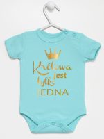 królowa jest tylko jedna nadruk złoty body z krótkim rękawem kolor miętowy 231 królowa jest tylko jedna nadruk złoty body z krótkim rękawem kolor miętowy 231