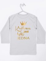 królowa jest tylko jedna nadruk złoty koszulka z długim rękawem kolor szary 231 królowa jest tylko jedna nadruk złoty koszulka z długim rękawem kolor szary 231