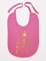 królowa jest tylko jedna nadruk złoty śliniak niemowlęcy kolor ciemny różowy 231 królowa jest tylko jedna nadruk złoty śliniak niemowlęcy kolor ciemny różowy 231