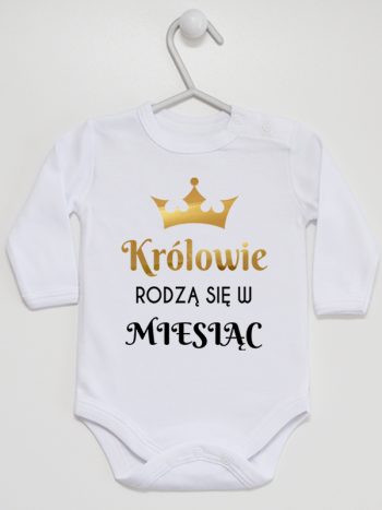 królowie rodzą się w body z długim rękawem kolor biały 225