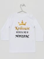 królowie rodzą się w koszulka z długim rękawem kolor biały 225