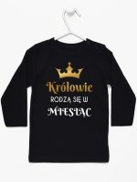 królowie rodzą się w koszulka z długim rękawem kolor czarny 225