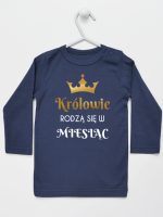 królowie rodzą się w koszulka z długim rękawem kolor granatowy 225
