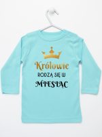 królowie rodzą się w koszulka z długim rękawem kolor miętowy 225