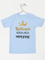 królowie rodzą się w koszulka z krótkim rękawem kolor błękitny 225