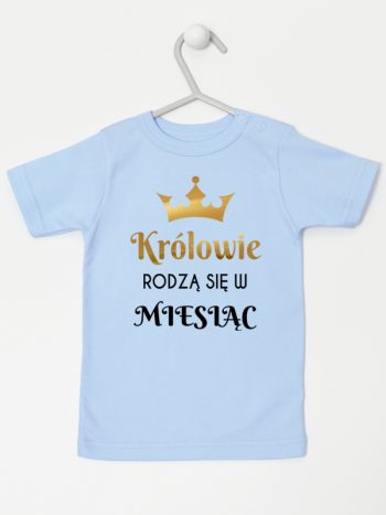 królowie rodzą się w koszulka z krótkim rękawem kolor błękitny 225