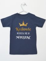 królowie rodzą się w koszulka z krótkim rękawem kolor granatowy 225