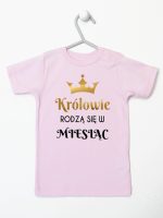 królowie rodzą się w koszulka z krótkim rękawem kolor różowy 225