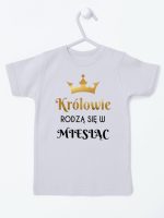 królowie rodzą się w koszulka z krótkim rękawem kolor szary 225