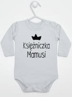 księżniczka mamusi body z długim rękawem kolor szary 056