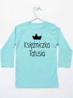 księżniczka tatusia koszulka z długim rękawem kolor miętowy 055