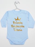 księżniczka tatusia z imieniem dziecka body z długim rękawem kolor błękitny 239 księżniczka tatusia z imieniem dziecka body z długim rękawem kolor błękitny 239
