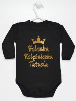 księżniczka tatusia z imieniem dziecka body z długim rękawem kolor czarny 239 księżniczka tatusia z imieniem dziecka body z długim rękawem kolor czarny 239