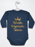 księżniczka tatusia z imieniem dziecka body z długim rękawem kolor granatowy 239 księżniczka tatusia z imieniem dziecka body z długim rękawem kolor granatowy 239