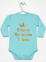 księżniczka tatusia z imieniem dziecka body z długim rękawem kolor miętowy 239 księżniczka tatusia z imieniem dziecka body z długim rękawem kolor miętowy 239